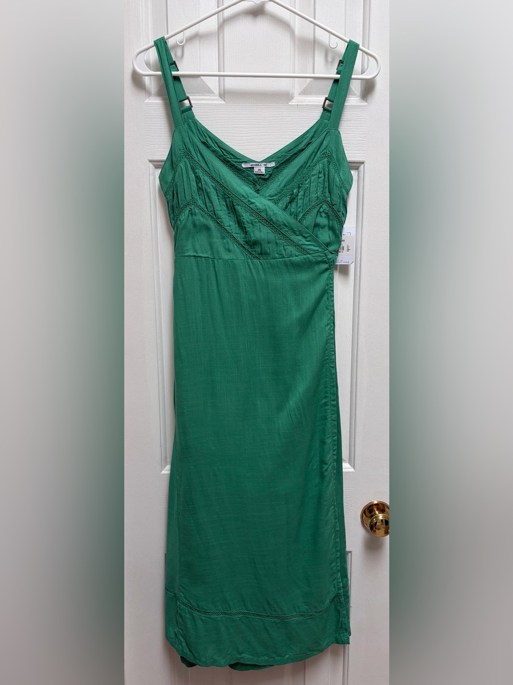 O’Neill Women’s Jade Green Sleeveless Wrap Midi Dress Size XS NWT
